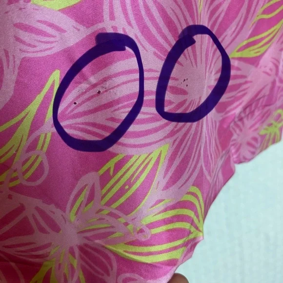 Vintage Lilly Pulitzer Halter Dress 100% Silk Pink Floral Size 8 TINY HOLES READ - Picture 8 of 12